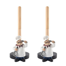 2X Résine Chef Double-Couche Porte-Serviettes en Papier Figurines Maison Pâtisserie Restaurant Artisanat Décoration Ornement A