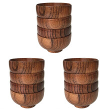 Jujube Japanese-Style Wooden Bowl Wooden Rice Bowl Noodle Bowl Diameter 4.5 Inches By 2-5 / 8 Inch (Medium) 12 Packs
