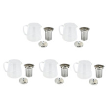 5X Good Clear Borosilicate Glass Teapot with 304 Stainless Steel Infuser Strainer Heat Coffee Tea Pot Tool 380Ml