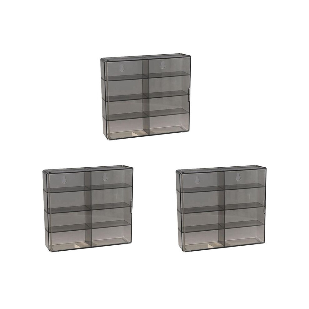 3X 1:64 For Hot Wheel Display Box Car Model Toy Cabinet Rack For Hotwheel Cars Diecast Storage Dustproof Display Box A Grey 4712932470139