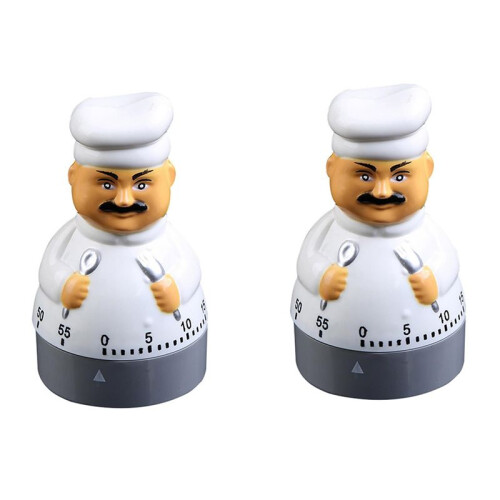 2X Egg Timer Short-Term Alarm Clock, 60 Minutes Kitchen Timer Cooking Baking Mechanical Countdown Timer Cooking Timer