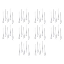 50PCS White Porcelain Egg Spoons Ceramic Spoons Coffee Spoon Dessert Spoon Mocha Dip Serving Spoon