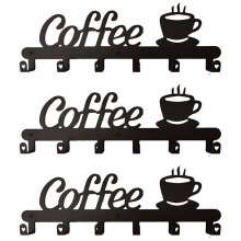 3X Coffee Mug Holder Wall Mounted,Coffee Bar Decor Sign,Coffee Cup Rack Holds,Coffee Sign Mug Hanger,Coffee Mug Rack