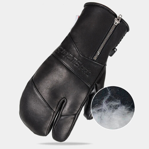 Winter Ski Gloves - Goatskin Leather Mittens 2