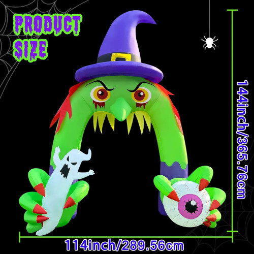 Halloween Inflatable Giant Witch Arch with LED Lights 2