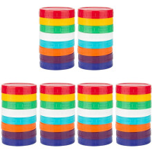 48 Pack Plastic Jar Lids - Colored Jar Caps Compatible for Kerr Wide Jars (Wide Mouth)