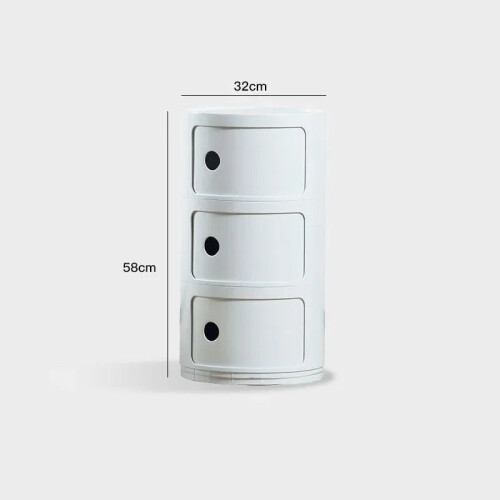 Round Bedside Table - Plastic Bedside 2