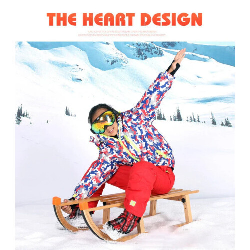 Foldable Wooden Snow Sled - Portable & Modern Design 1