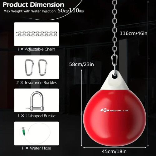 50kg Heavy-Duty Water Punching Bag(Red) 1