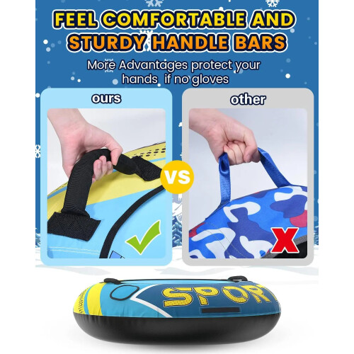 Inflatable Snow Sled Tubing with Handles 2