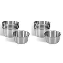 12Pcs 2 Oz Stainless Steel Dipping Sauce Cup,  Dip Bowls, Reusable Metal Condiment Cups Ramekins Containers (Silver)