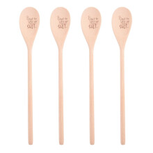 4 X Kerstcadeau Grappige Lepels, op Het Punt Om Wat Stront op Te Wekken Gegraveerde Grappige Houten , Unieke Houten Creatieve