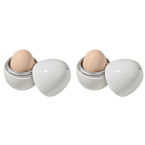 2X Microwave Oven Egg Steamer Egg Boiling Tool Boiled Soft-Boiled Eggs  Home Appliance Heating Box 1 Egg