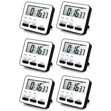 6X Kitchen Timer Count Down Count ,Multifunctional Alarm Clock,Desk Clock,Black