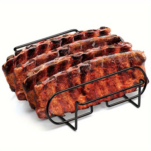 Carbon Steel Non-Stick BBQ Rib Roasting Rack 1