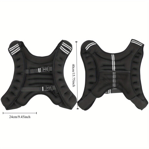Weighted Vest for Strength Training with Adjustable Buckles, 10.3KG(Black) 2