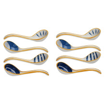 2X Keramik Suppen LöFfel Set Aus Japanischen Suppen LöFfeln mit Langem Griff, Suppen LöFfel für Pho Ramen Nudeln, Wan Tan KnöDel, Reis