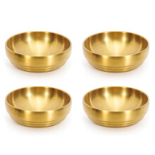 4X Grand Bol à Soupe en Acier Inoxydable Doré de 7,3 Pouces, Plat Sashimi à Double Paroi de 35OZ, Bol Incassable pour la Maison Du Restaurant