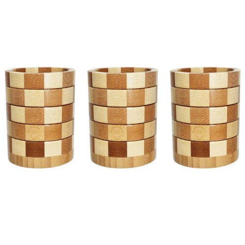 3X Bamboo Silverware Holder, Silverware Organizer, Utensil Holder for Kitchen Countertop 1