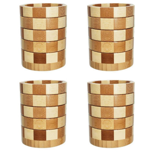4X Bamboo Silverware Holder, Silverware Organizer, Utensil Holder for Kitchen Countertop