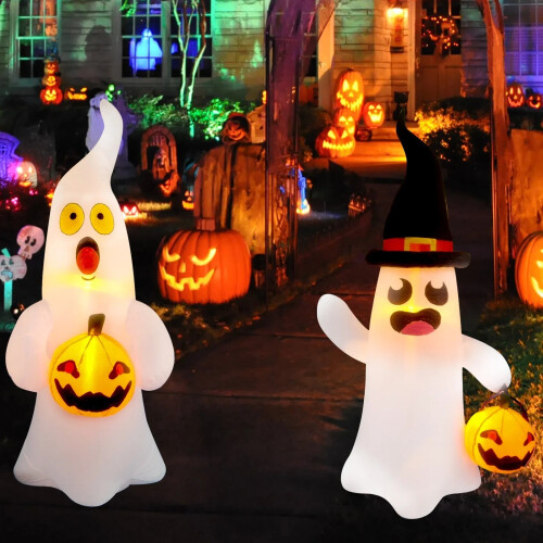 Giant Inflatable Ghost Halloween Yard Decoration (4 ft) 2