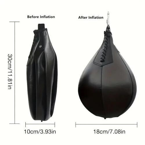 Pear-Shaped Boxing Speed Ball - Hanging Punching Bag(Black) 2