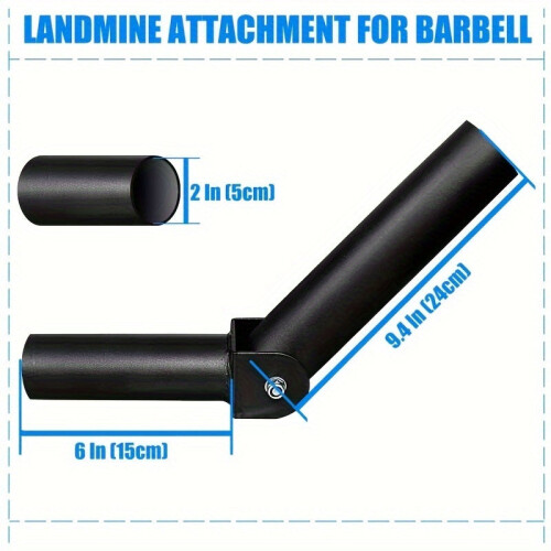 Heavy Duty T-Bar Row Barbell Attachment - High-Quality Iron(Black) 2