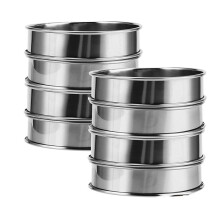4 Inch Muffin Rings Crumpet Rings, 8Pcs Stainless Steel Muffin Rings Molds Double Rolled Tart Rings Round Tart Ring