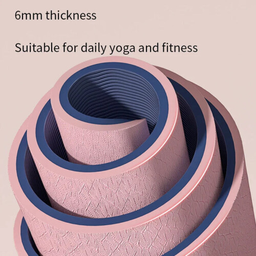 Double-Sided Non-Slip TPE Yoga Mat with Strap 2