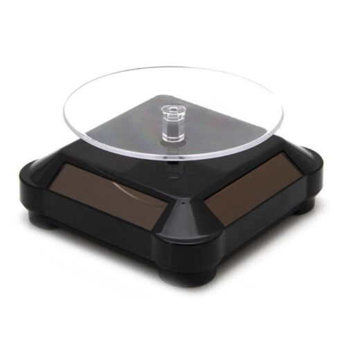 Rotating Display Stand 360 Degree Solar Power Rotating Turntable Display Stand Black 1