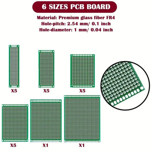 92PCS PCB Board Kit Universal PCB Prototype Board Circuit Boards for DIY Electronic Kit Soldering Kit 2