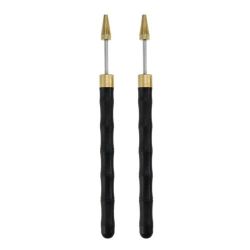 2Pcs Leather  Dye Tool,Ebony Wood Handle, Double Bearing Configure for Smooth Rolling Leather  Dye Roller 1