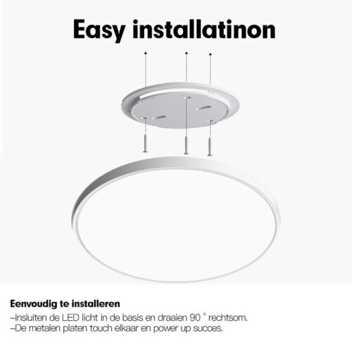 Luminária de Teto Embutida LED de 12 Polegadas 24W Luminária Redonda Plana Moderna para Cozinhas, Escadas, Quartos A 2