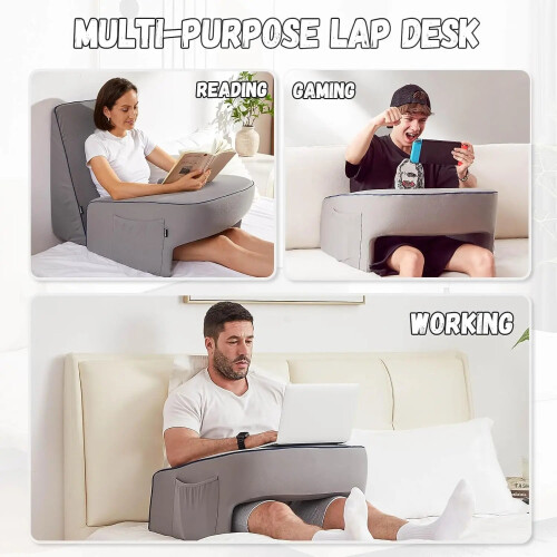 Memory Foam Lap Desk Pillow Ergonomic Laptop Pillow Grey 2