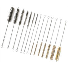 14pcs Stainless Steel Brass Wire Tube Brushes Set,12 Inch Long Wire Brushes for Pipe Cleaning Set, Tube Bottle Brush Kit