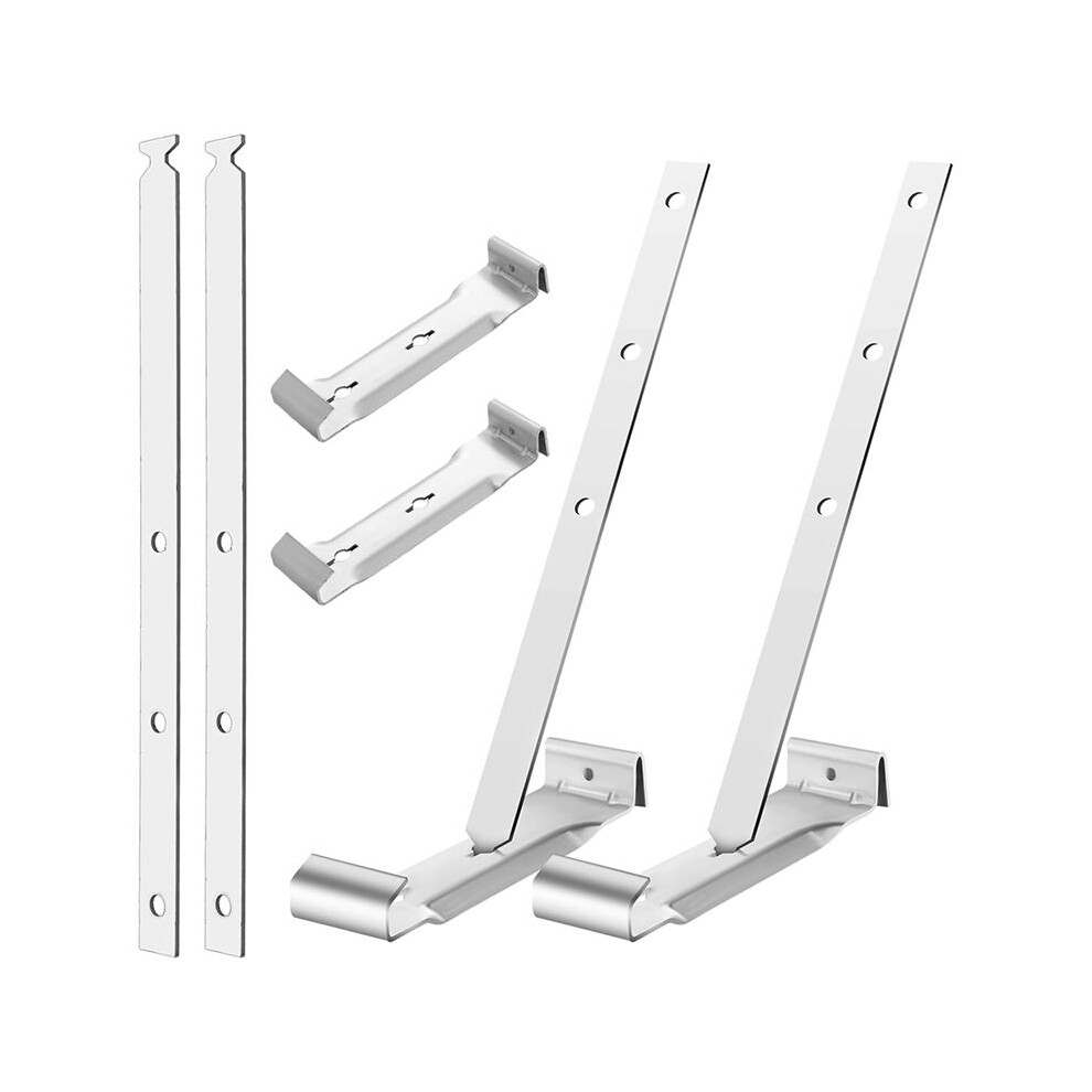 25 Sets 5Inch Aluminum Roof Gutter Hanger With Straps For Fixing Without Eaves, Ideal For Aluminum And Steel Gutters 6132050885994