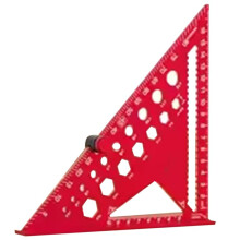 Triangle Ruler with Positioning Pin, Woodworking Multi Angle Ruler , High-Precision Right Angle Scribe Marking Ruler 7inch Red