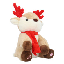 Renna di peluche luminosa - morbida e sicura per illuminare la camera da letto e la scrivania, 25 cm