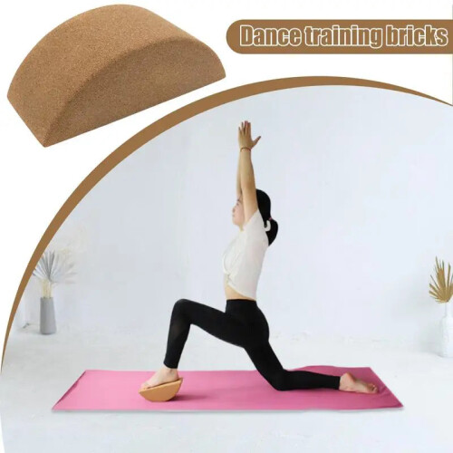 Yoga Cork Block Anti-Slip Training Exercise Brick (Beige) 1