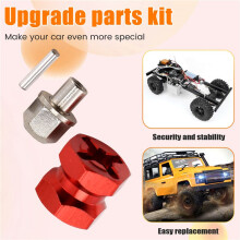 4 Stück 12 mm Sechskant-Radnaben-Antriebsadapter, 12 mm Verlängerungs-Kombinationskupplung für 1/10 RC Car Crawler SCX10 D90, Rot