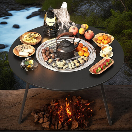 Outdoor Charcoal Grill & Tea Table Set 2