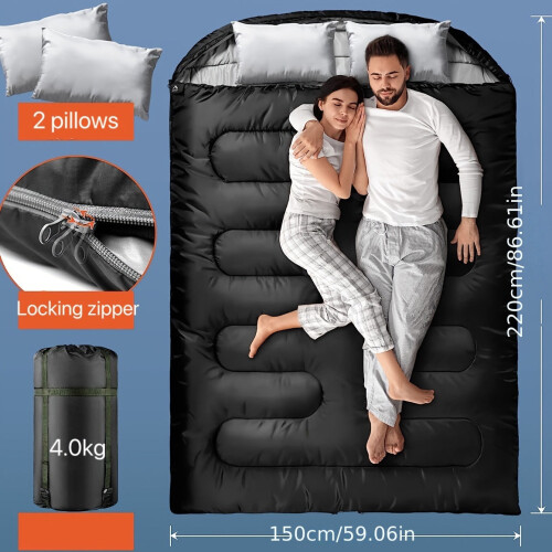 Double Sleeping Bag for Camping and Hiking Couples 1