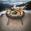 Outdoor Charcoal Grill & Tea Table Set 4