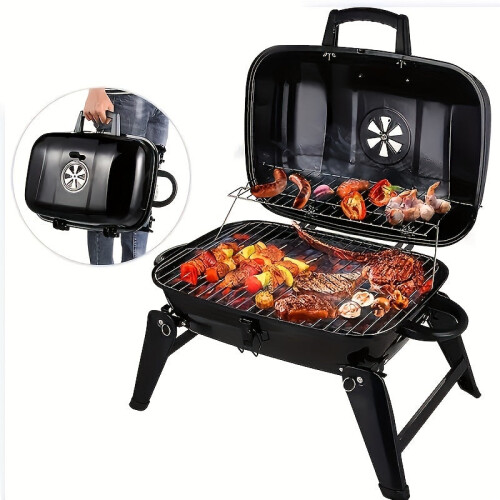 Cast Iron Charcoal Grill for Outdoor BBQ 2