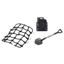 Universele 8 Stks/Set Gesimuleerde Decoratie Koffer Bagagenet Schop voor TRX4 SCX10 90046 1/10 RC Auto Accessoires Zwart