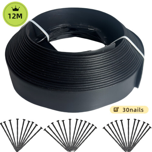 Garden Edging Kit with Nails Black 2