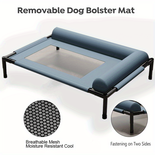 Cooling Raised Dog Bed with Pillow Support 2