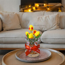 Tulip Flower Lamp 3 Colour Infinitely Dimming Battery Powered Small Night Light Rechargeable Cordless Touch Table Lamp B