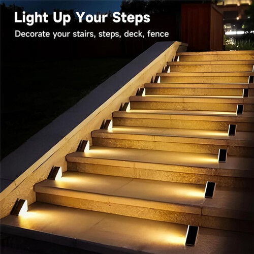 4pack Solar Step Lights for Outside,Solar Stair Lights for Step,Stair,Patio,Yard,Deck,Wall