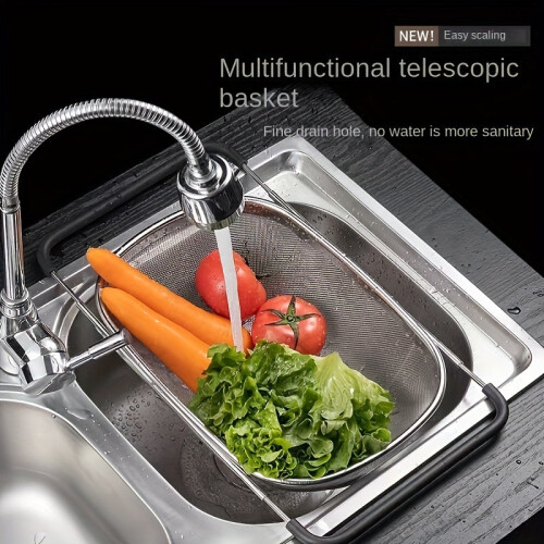 Adjustable Stainless Steel Sink Colander Rack 2